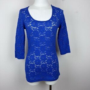 Urban Outfitters Pins Needles Shirt Womens Medium Lace Cottagecore Sheer USA